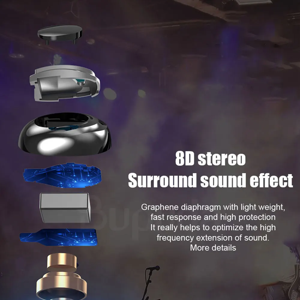 Computer - Willkey 3500mAh LED TWS Bluetooth Wireless Earphone Headphones Earbuds Touch Control Sport Headset Noise Cancelling Phone Earphones