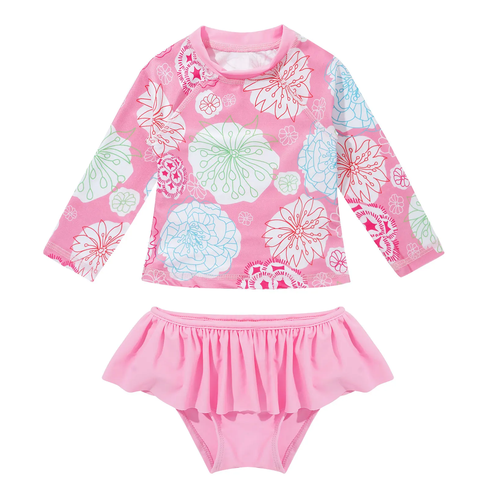 Children's Swimsuit Pink Rashguard Set Bathing Suit Skirt Bottom Long Sleeve Scoop Neck Shirt with Flower Pattern for Holiday
Children's Swimsuit Pink Rashguard Set Bathing Suit Skirt Bottom Long Sleeve Scoop Neck Shirt with Flower Pattern for Holiday