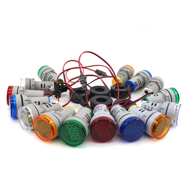 22mm AC Digital LED Display Voltmeter Ammeter Volt Voltage Ampere Current Frequency Meter Warning Indicator Signal Lights Tester
22mm AC Digital LED Display Voltmeter Ammeter Volt Voltage Ampere Current Frequency Meter Warning Indicator Signal Lights Tester