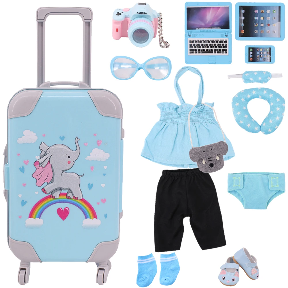 

Reborn Doll Clothes Shoes Suitcase Accessories FitS 18 Inch American&43Cm Baby Born New Doll Our Generation Girl`s Toy DIY Gifts