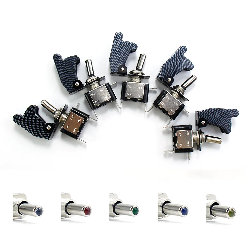 5PCS/SET Safety Aircraft Flip Up Cover ON-OFF illuminated LED Toggle Switch With Missile Style Flick Racing Car Modification
5PCS/SET Safety Aircraft Flip Up Cover ON-OFF illuminated LED Toggle Switch With Missile Style Flick Racing Car Modification