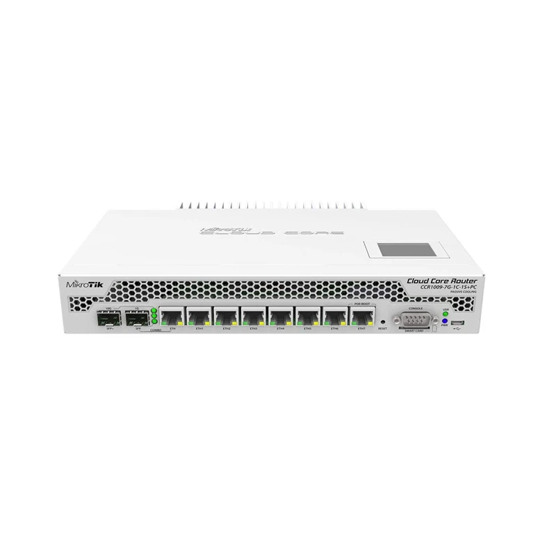 Mikrotik CCR1009-7G-1C-1S+PC Router 7xGigabit Ports, 1xCombo port (SFP or Gigabit Ethernet) 1xSFP+cage, 9 cores 1GHz CPU,2GB RAM
Mikrotik CCR1009-7G-1C-1S+PC Router 7xGigabit Ports, 1xCombo port (SFP or Gigabit Ethernet) 1xSFP+cage, 9 cores 1GHz CPU,2GB RAM