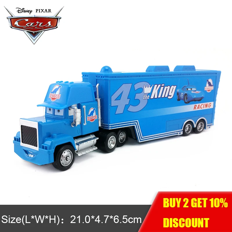 Disney Pixar Cars Mack Uncle No.43 грузовик King Racer's Truck 1:55 развивающие игрушки модель