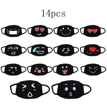 Black Cotton Mouth Mask Expression Print Soft Face Masks Anti Dust Reusable Cover for Adult Children Dustproof Washable 14Pcs
Black Cotton Mouth Mask Expression Print Soft Face Masks Anti Dust Reusable Cover for Adult Children Dustproof Washable 14Pcs