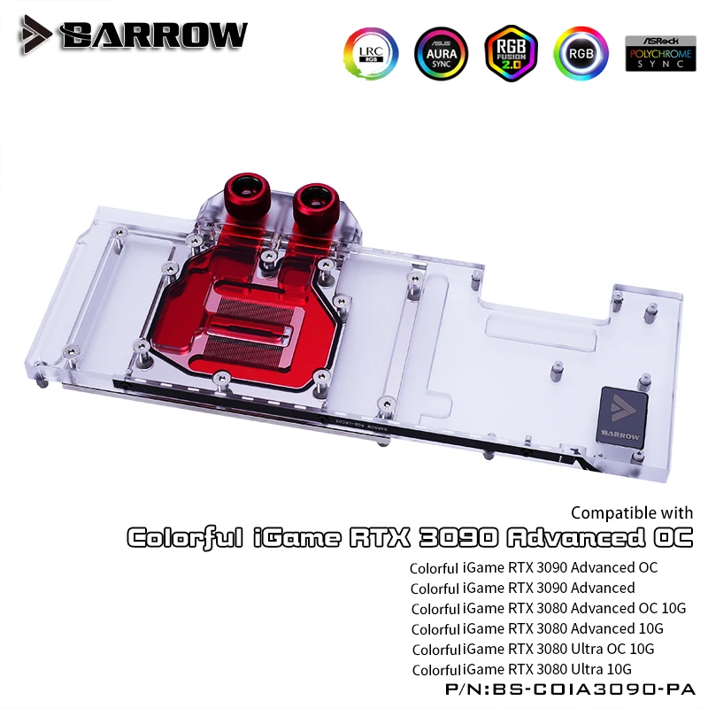 BARROW Water Block use for Colorful iGame RTX 3090 Advanced OC /iGame RTX 3080 Ultra OC GPU Card Header A-RGB cooling block
BARROW Water Block use for Colorful iGame RTX 3090 Advanced OC /iGame RTX 3080 Ultra OC GPU Card Header A-RGB cooling block