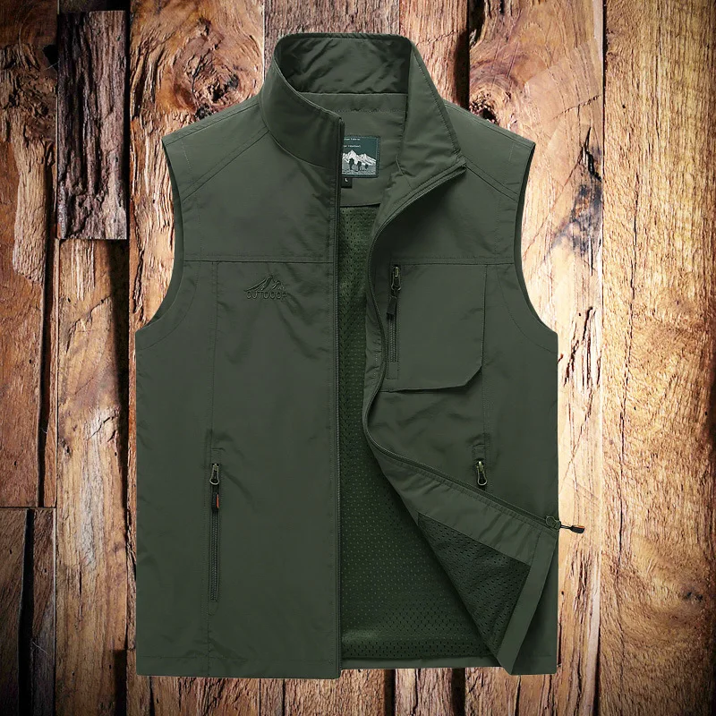 2020 Summer Men's Stand Collar Waistcoat Large Size Thin Vest Quick-Dry Waistcoat Youth Outdoor Casual Waistcoat 
2020 Summer Men's Stand Collar Waistcoat Large Size Thin Vest Quick-Dry Waistcoat Youth Outdoor Casual Waistcoat