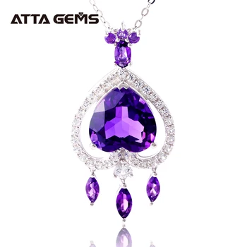 Amethyst Sterling Silver Hearts Shape Deep Purple Created Amethyst S925 Jewelry Romantic Design for Women Wedding Birthday Gifts
Amethyst Sterling Silver Hearts Shape Deep Purple Created Amethyst S925 Jewelry Romantic Design for Women Wedding Birthday Gifts