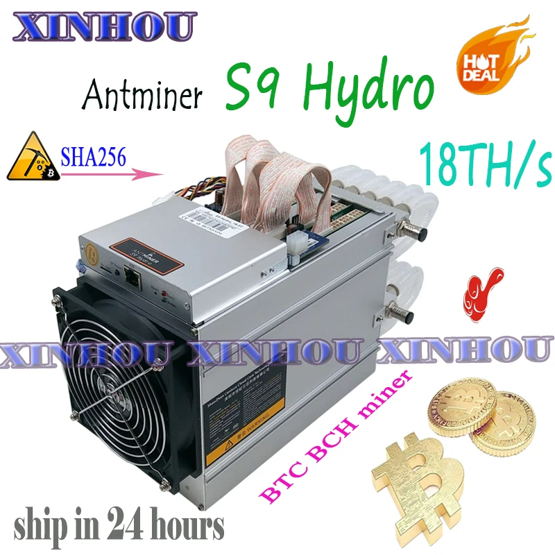 Новинка Майнер с водяным охлаждением Asic miner AntMiner S9 Hydro 18T SHA256 BTC BCH лучше чем T9 + T17 S17e