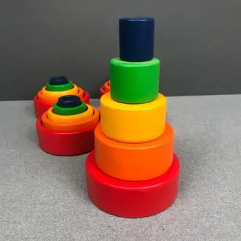 5pcs Wooden Rainbow Stacking Blocks Set Toys Montessori Balance Building Blocks Stacker Toys Educational Toys For Kids
5pcs Wooden Rainbow Stacking Blocks Set Toys Montessori Balance Building Blocks Stacker Toys Educational Toys For Kids