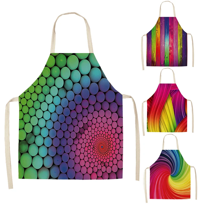 High-Quality Rainbow Colorful Geometric Kitchen Apron for Women Cotton Linen Bib Household Cleaning Pinafore Cooking Apron
High-Quality Rainbow Colorful Geometric Kitchen Apron for Women Cotton Linen Bib Household Cleaning Pinafore Cooking Apron