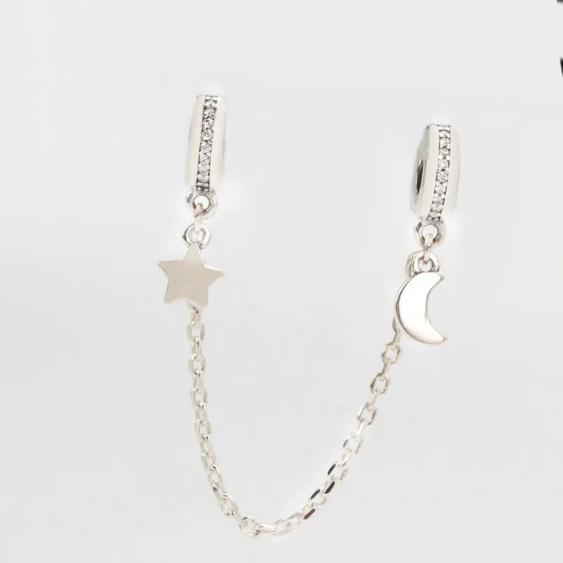 Original 925 Sterling Silver New Star Moon Star River Safety Chain Fit Pandora Women Bracelet & Necklace Diy Jewelry
Original 925 Sterling Silver New Star Moon Star River Safety Chain Fit Pandora Women Bracelet & Necklace Diy Jewelry