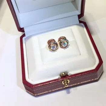 925 Sterling silver romantic crystal Three color circle earring 3A Cubic Zirconia Rose Gold Spiral earring wedding party jewelry
925 Sterling silver romantic crystal Three color circle earring 3A Cubic Zirconia Rose Gold Spiral earring wedding party jewelry