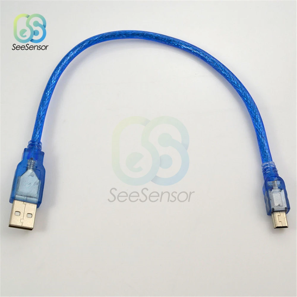 30cm USB 2.0 Type A Male to Mini 5P Male Data Cable Mini 5P USB Cable Cord Leads for Digital Cameras mp3 Players