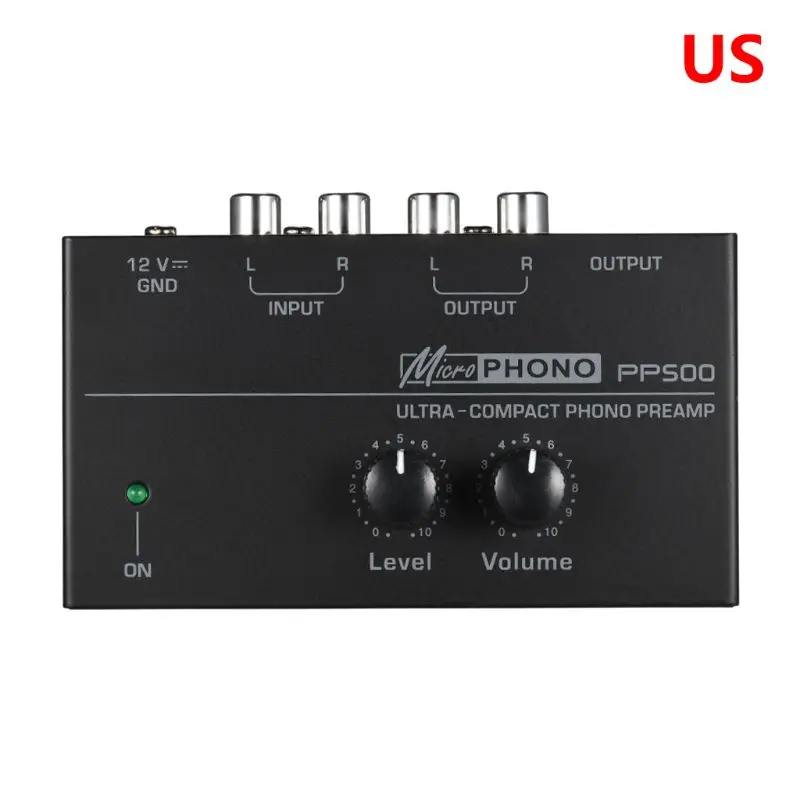 

PP500 Phono Preamp Preamplifier with Level Volume Controls RCA Input Output 1/4" TRS Output Interfaces for LP Vinyl Turntable