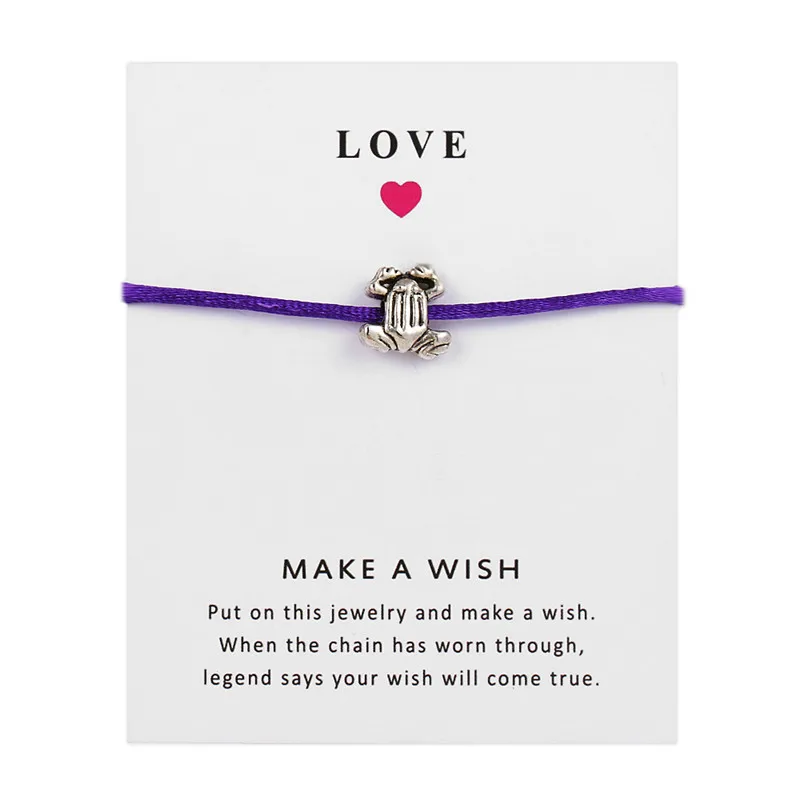 men adjustable lucky red string bracelets wish card jewelry gift