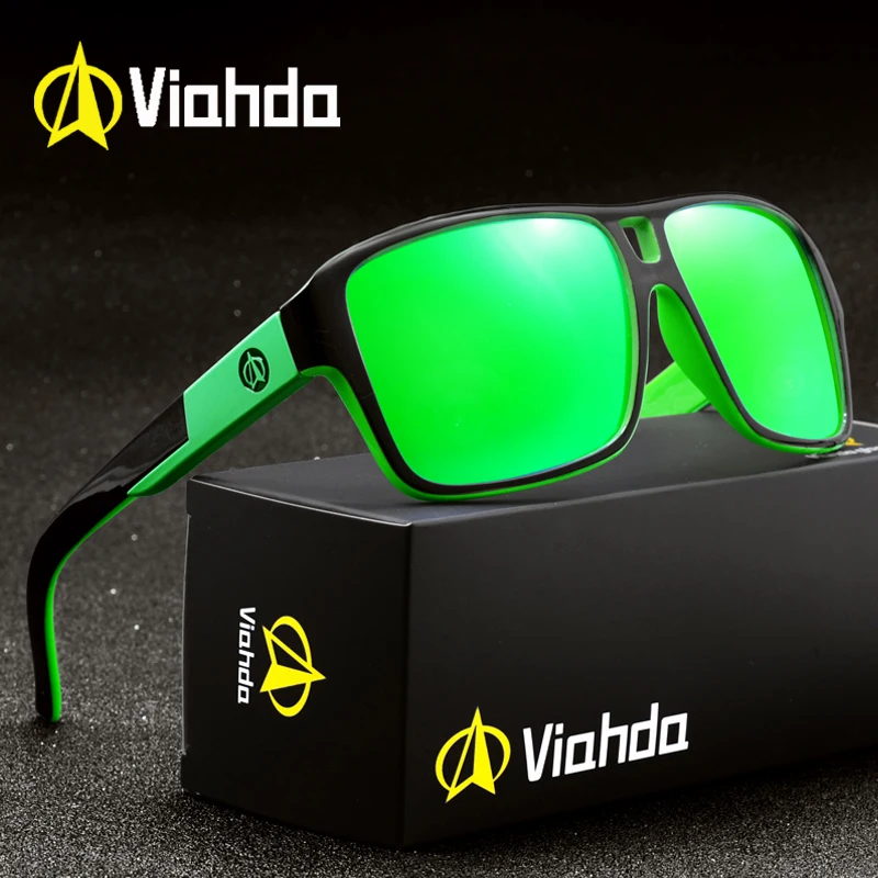 

Viahda Polarized Sunglasses Men Sport Eyewear Brand Designer Driving De Sol Reflective Coating UV400 With Case