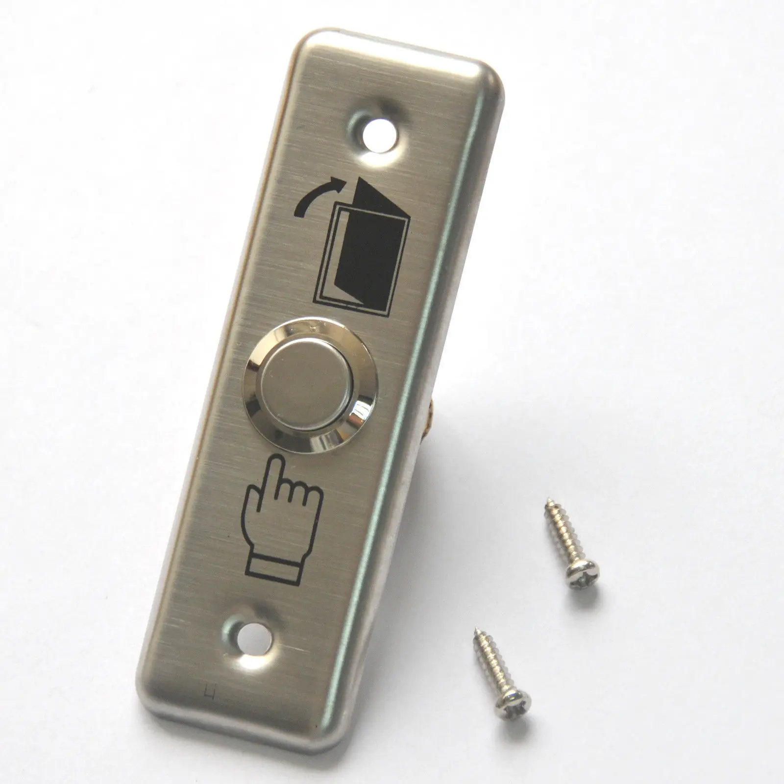 

1set Door Switch Button With Screws Access Control Door Switch Stainless Steel Slim Exit Push Release Button Family Safety Tools