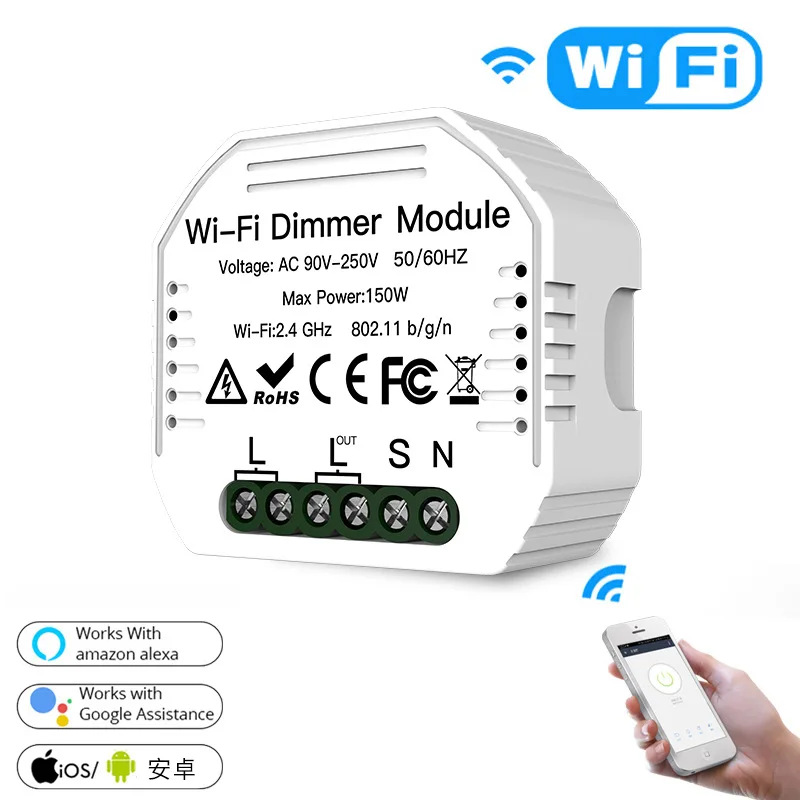 WiFi DIY Smart Light LED Dimmer Switch Smart Life Tuya APP Remote Control 1/2 Way Breaker,Works with Alexa Echo Google Home
WiFi DIY Smart Light LED Dimmer Switch Smart Life Tuya APP Remote Control 1/2 Way Breaker,Works with Alexa Echo Google Home