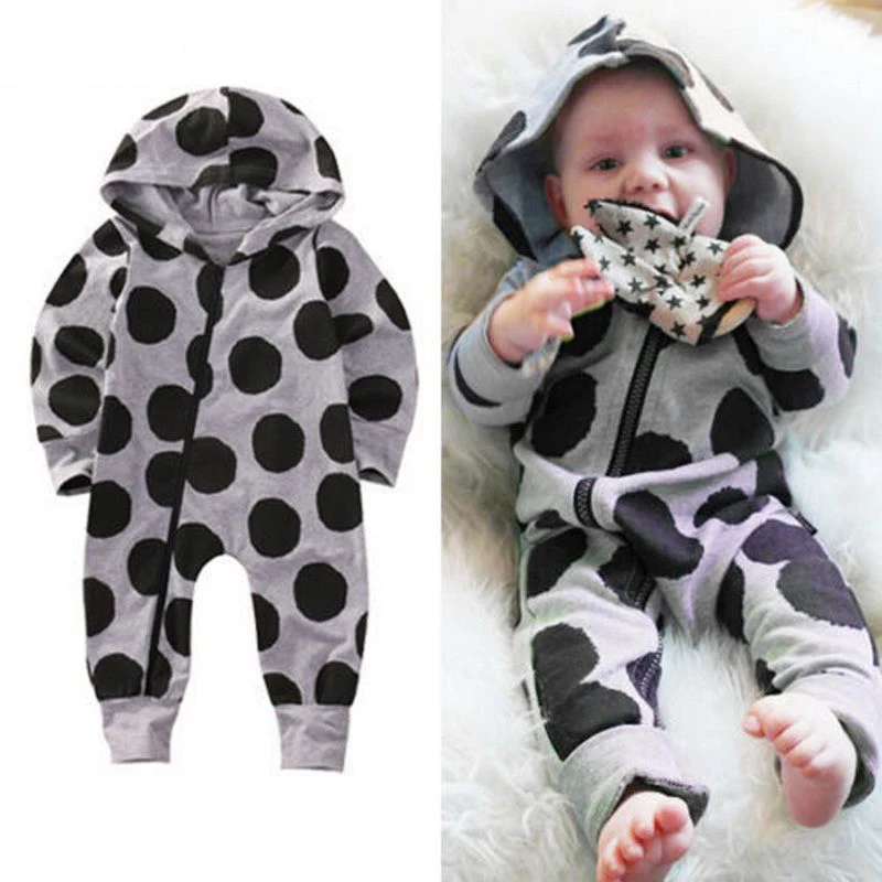 Baby Boy Girl Romper Polka Dot Zipper Costume Solid Gray Rompers Warm Spring Autumn Cotton Romper Playsuit Clothes
Baby Boy Girl Romper Polka Dot Zipper Costume Solid Gray Rompers Warm Spring Autumn Cotton Romper Playsuit Clothes