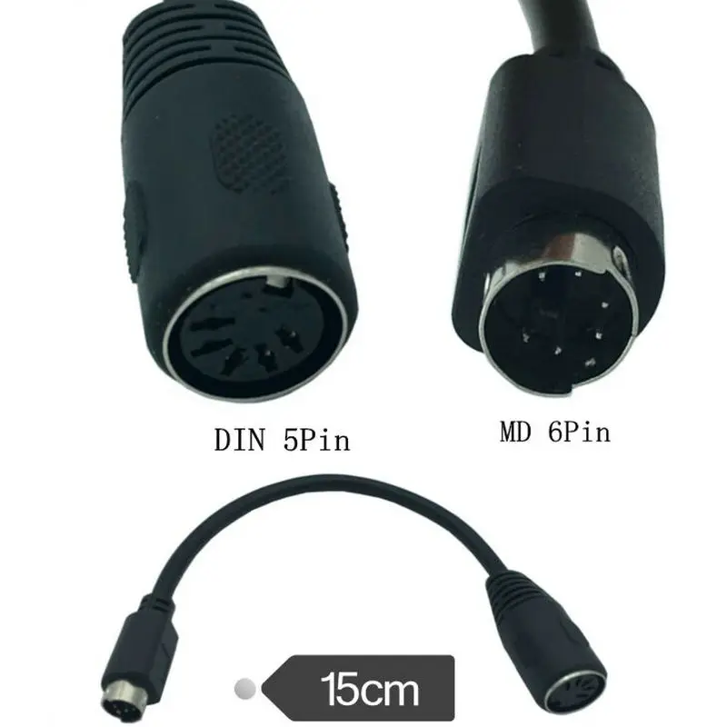 PS2 DIN5 Female to MD6 Male cable 0.15m 
PS2 DIN5 Female to MD6 Male cable 0.15m