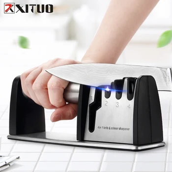 XITUO Knife Sharpener 4 Stage 4 in 1 Diamond Coated Wheel System Non-slip Base Quick Sharpen Blunt Knife Kitchen Accessories
XITUO Knife Sharpener 4 Stage 4 in 1 Diamond Coated Wheel System Non-slip Base Quick Sharpen Blunt Knife Kitchen Accessories