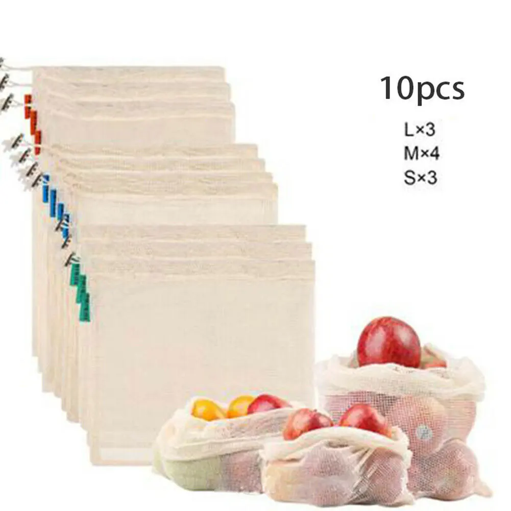 10pcs Grocery With Drawstring Home Mesh Bag Portable Shopping Storage Organic Cotton Vegetable Organizer Travel Fruit Toys 
10pcs Grocery With Drawstring Home Mesh Bag Portable Shopping Storage Organic Cotton Vegetable Organizer Travel Fruit Toys