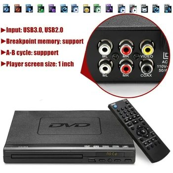 Portable DVD Player EVD Player Multifunctional DVD Player Multi-angle viewing zooming for smart LCD TVs old color TV connections
Portable DVD Player EVD Player Multifunctional DVD Player Multi-angle viewing zooming for smart LCD TVs old color TV connections