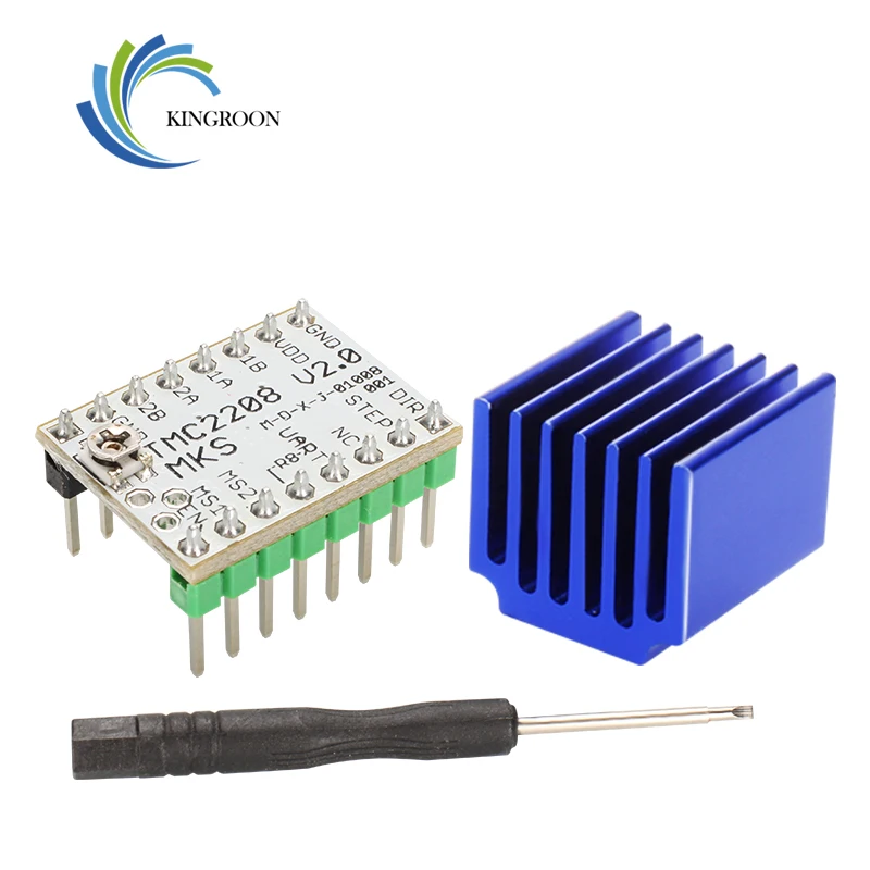 4Pcs Super Silent TMC2208 V2.0 Stepper Motor Driver Module Heat Sink For 3D Printer Mainboard Aim VS TMC2100 add 1Pc Screwdriver
4Pcs Super Silent TMC2208 V2.0 Stepper Motor Driver Module Heat Sink For 3D Printer Mainboard Aim VS TMC2100 add 1Pc Screwdriver