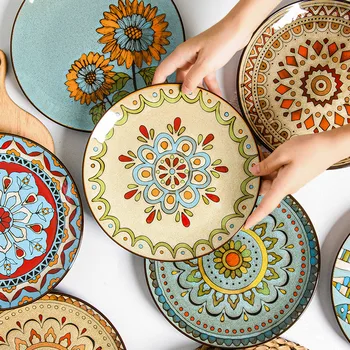 Creative Hand Painted Ceramic Japanese Dish Vintage Cutlery and Wind Plate Korean Disc Home Dining Dish Steak Plate
Creative Hand Painted Ceramic Japanese Dish Vintage Cutlery and Wind Plate Korean Disc Home Dining Dish Steak Plate