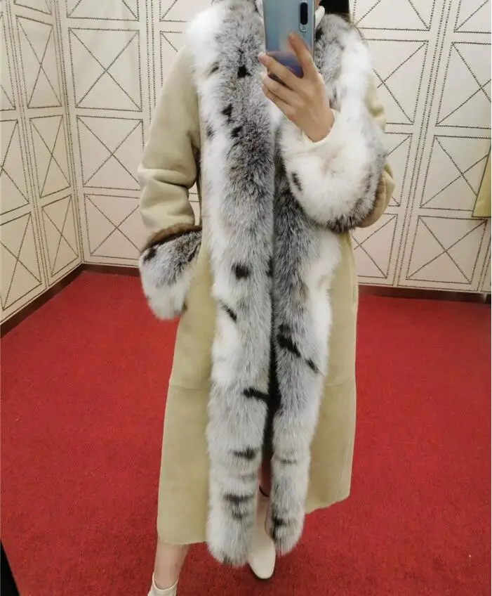 chaquetas mujer 2019 Genuine Sheepskin Double Faced Jacket Real Fox Fur Collar And Cuffs Long Winter Coat Women
chaquetas mujer 2019 Genuine Sheepskin Double Faced Jacket Real Fox Fur Collar And Cuffs Long Winter Coat Women