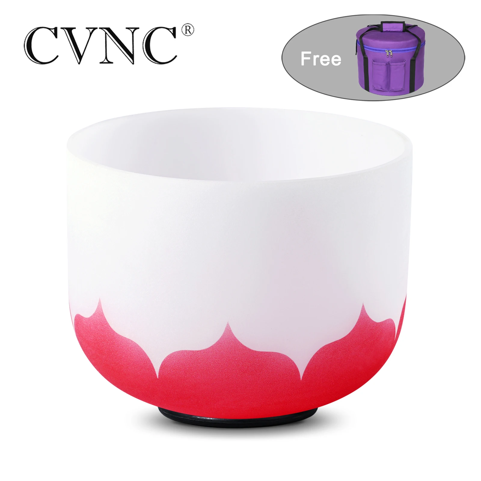 CVNC 8 Inch C Root Red Chakra Symble Pattern Frosted Quartz Crystal Singing Bowl with lotus design
CVNC 8 Inch C Root Red Chakra Symble Pattern Frosted Quartz Crystal Singing Bowl with lotus design