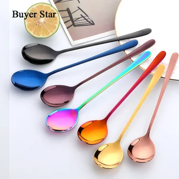 8 Colors Stainless Steel Spoon With Long Handle Ice Spoon Coffee Spoon Tea Home Kitchen Tableware Spoons Size 21 CM
8 Colors Stainless Steel Spoon With Long Handle Ice Spoon Coffee Spoon Tea Home Kitchen Tableware Spoons Size 21 CM