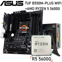 Asus – carte mère TUF GAMING B550M-PLUS (WI-FI), Combo avec processeur AMD Ryzen 5 5600 go, ensemble CPU Ryzen AM4 B550, carte mère 5600 go=