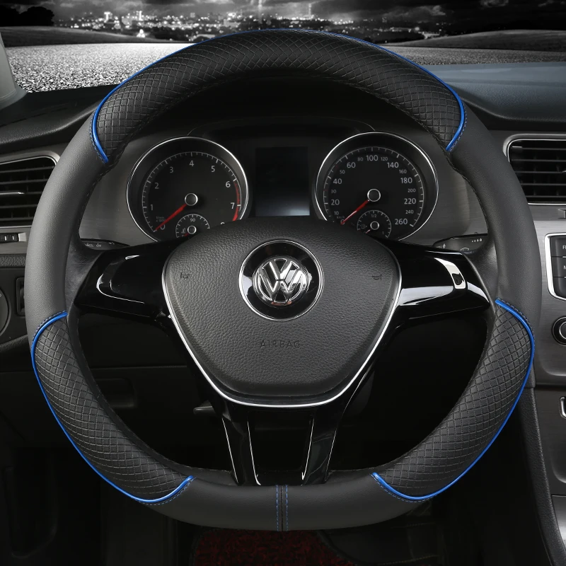 D Shape Leather Car Steering Wheel Cover Four Seasons Steering Wheel Hubs for VW GOLF 7 8 2015 POLO JATTA Interior Accessories
D Shape Leather Car Steering Wheel Cover Four Seasons Steering Wheel Hubs for VW GOLF 7 8 2015 POLO JATTA Interior Accessories