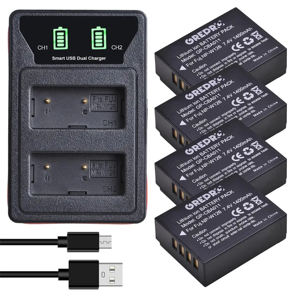 

NP-W126 NP-W126S Battery with Charger for Fujifilm X-T200 X100V X100F X-S10 XT-30 X-T30II XT-20 X-E3 X-E4 X-T3 X-T2 X-T1 X-T100