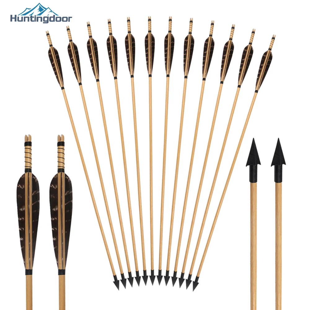 6pcs 31.5" Archery Wooden Arrows Turkey Feathers for Recurve Bow Traditional Longbow Hunting With Arrow Head Handmade outdoor
6pcs 31.5" Archery Wooden Arrows Turkey Feathers for Recurve Bow Traditional Longbow Hunting With Arrow Head Handmade outdoor