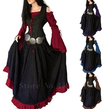 New Medieval Woman Vintage Evening Dress Renaissance Off Shoulder Irregular Lady Bell Sleeve Halloween Palace Princess Vestido
New Medieval Woman Vintage Evening Dress Renaissance Off Shoulder Irregular Lady Bell Sleeve Halloween Palace Princess Vestido