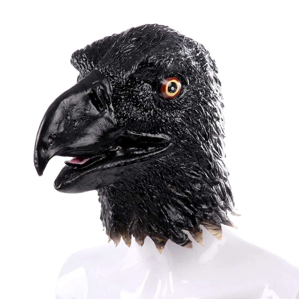Latex Full Head Animal Realistic Crow Fancy Halloween Horror Dress Up Party Mask
