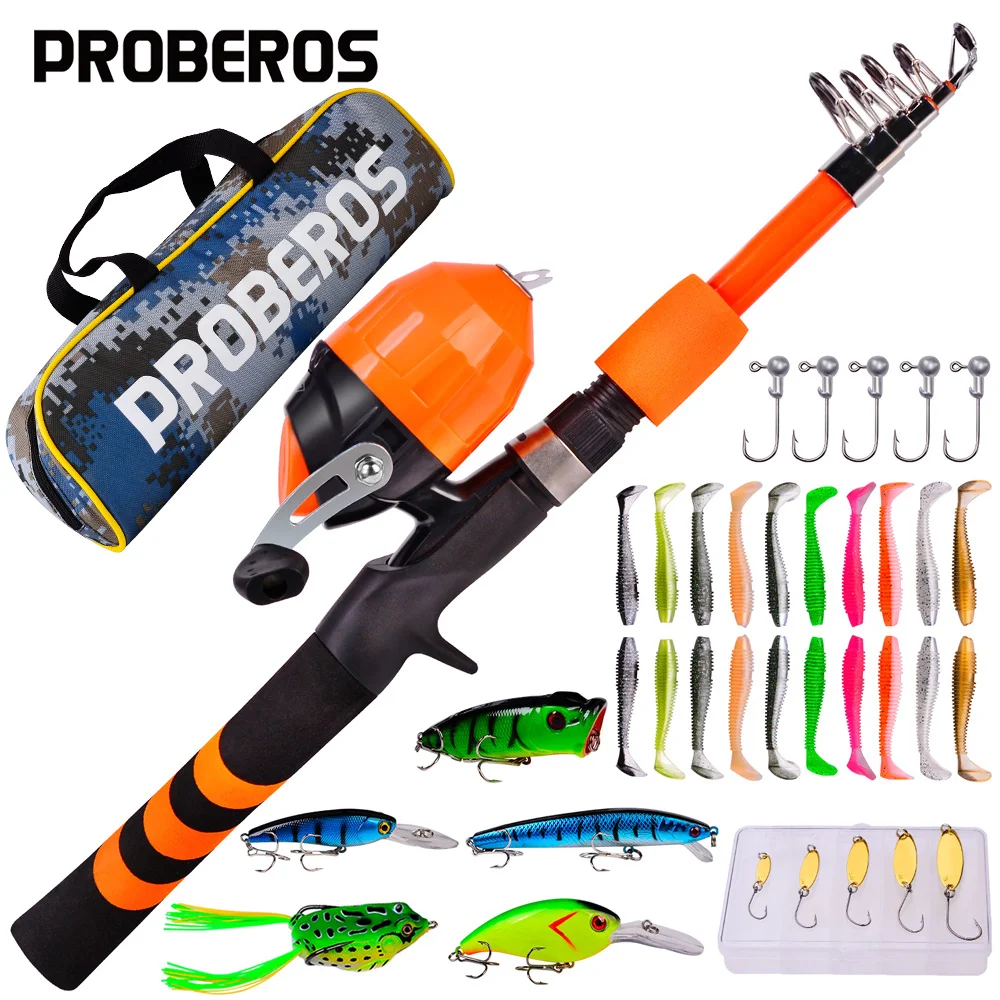 PROBEROS Spincast Reel Fishing Rod Combo 1.2-1.5-1.8m Kids Fishing Pole Portable Telescopic Fishing Rod & Reel Kit for Children
PROBEROS Spincast Reel Fishing Rod Combo 1.2-1.5-1.8m Kids Fishing Pole Portable Telescopic Fishing Rod & Reel Kit for Children