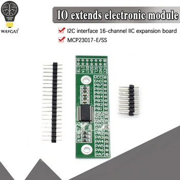 MCP23017 I2C Interface 16bit I/O Extension Module Pin Board IIC to GIPO Converter 25mA1 Drive Power Supply for Arduino and C51
MCP23017 I2C Interface 16bit I/O Extension Module Pin Board IIC to GIPO Converter 25mA1 Drive Power Supply for Arduino and C51