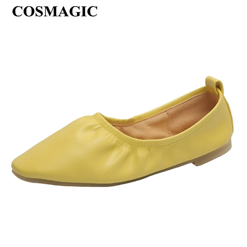 Новинка 2019 осенние женские балетки COSMAGIC на плоской подошве мокасины ручной