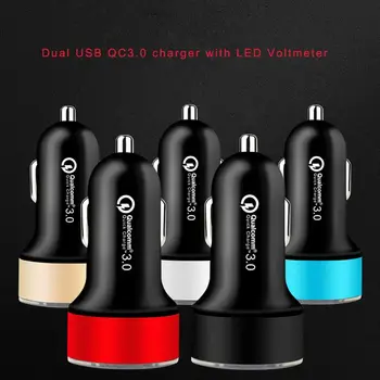 12V/24V Dual Ports QC 3.0 USB Car Fast Charger Cigarette Lighter Digital LED Voltmeter Power Adapter for Mobile Phone Tablet GPS
12V/24V Dual Ports QC 3.0 USB Car Fast Charger Cigarette Lighter Digital LED Voltmeter Power Adapter for Mobile Phone Tablet GPS
