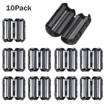 

New 10Pcs Black Clip On Clamp RFI EMI Noise Filters Ferrite Core For 7/9/13mm Cable usb micro cable to house a variety of wire