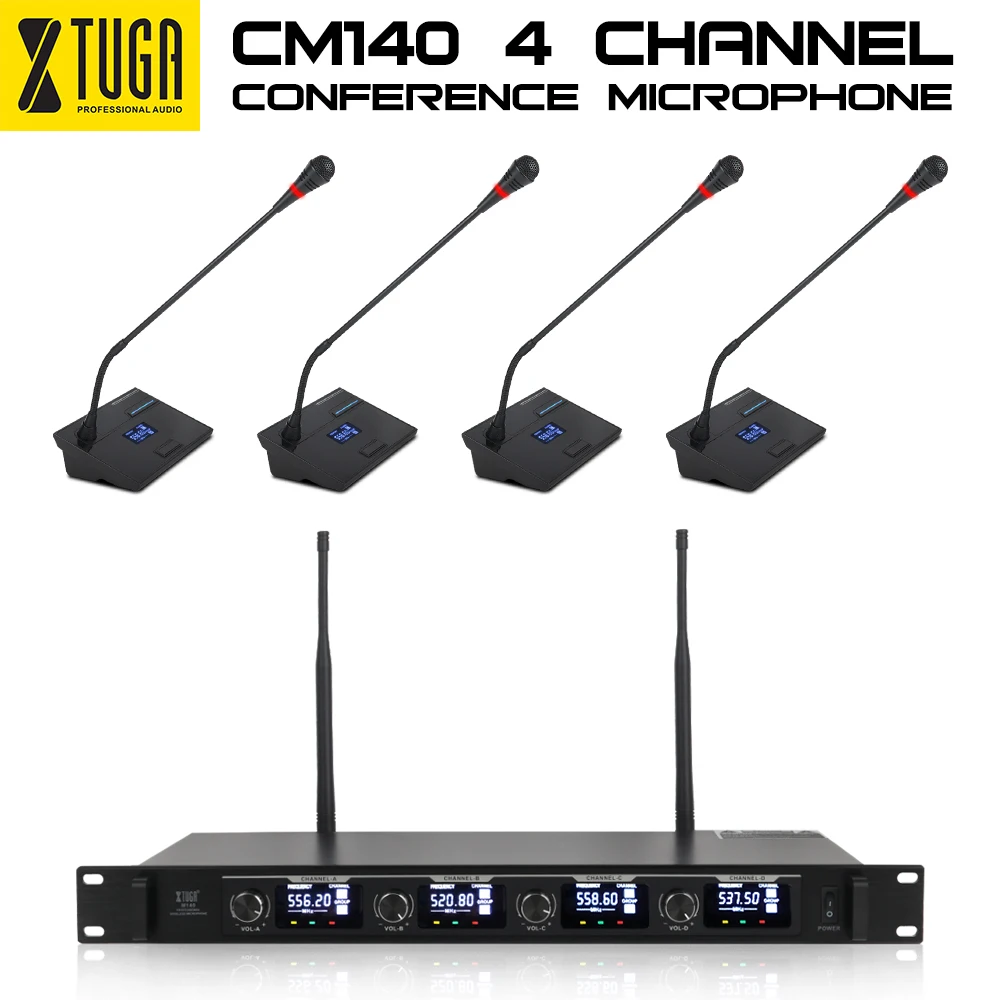 XTUGA CM140 UHF 4 Channels Professional Gooseneck Microphone system Conference wireless Mics Fixed frequency for meeting places
XTUGA CM140 UHF 4 Channels Professional Gooseneck Microphone system Conference wireless Mics Fixed frequency for meeting places