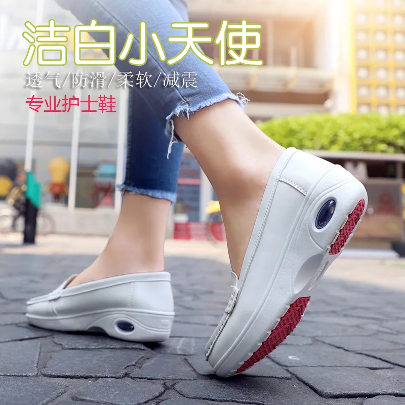 2018 New Style Genuine Leather Comfortable Air Cushion White Nurse Shoes Cowhide Breathable Anti-slip Shoes Thick Bottomed Comfo
2018 New Style Genuine Leather Comfortable Air Cushion White Nurse Shoes Cowhide Breathable Anti-slip Shoes Thick Bottomed Comfo