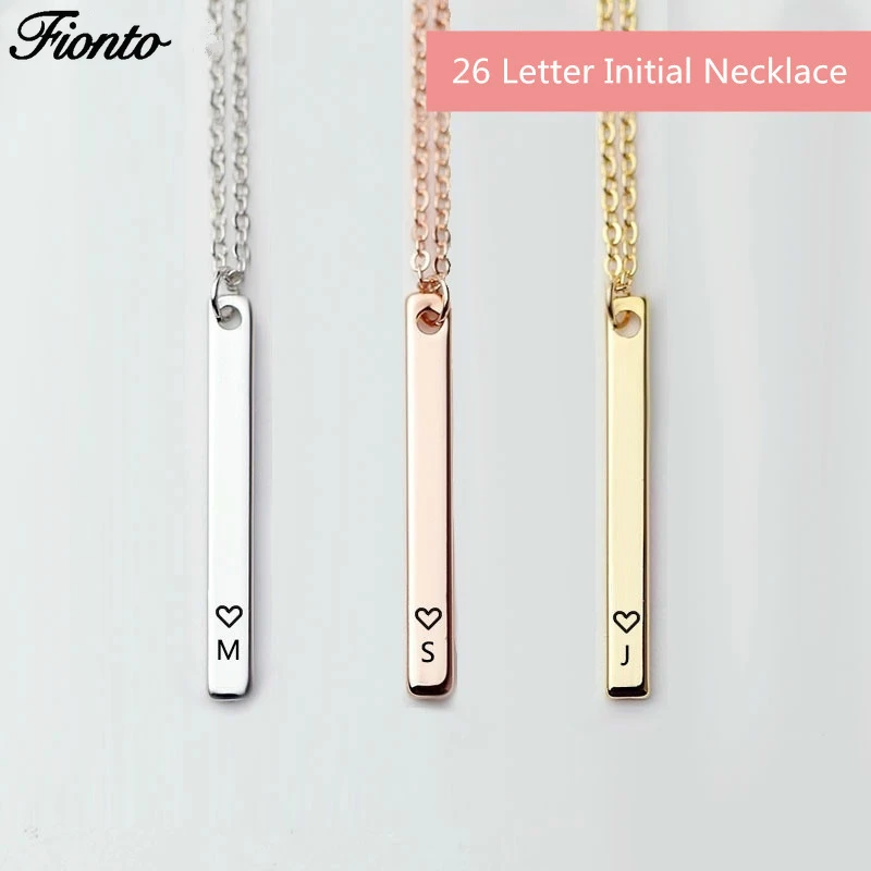 FIONTO Fashion Love Initial Necklace Women Silver Gold Rose Gold Vertical Bar 26 Letters Pendant Necklace Jewelry Gift CA4531/5
FIONTO Fashion Love Initial Necklace Women Silver Gold Rose Gold Vertical Bar 26 Letters Pendant Necklace Jewelry Gift CA4531/5