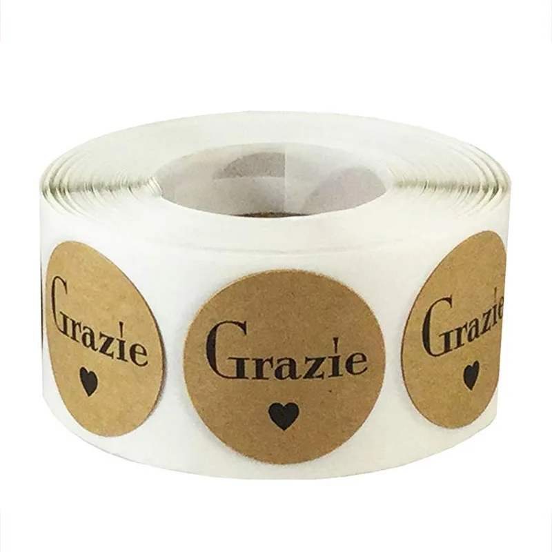 1Inch 500pcs Natural Kraft Grazie Italian Thank You Stickers Seal Label for Handmade Baking Envelope Package Stationer Sticker
1Inch 500pcs Natural Kraft Grazie Italian Thank You Stickers Seal Label for Handmade Baking Envelope Package Stationer Sticker