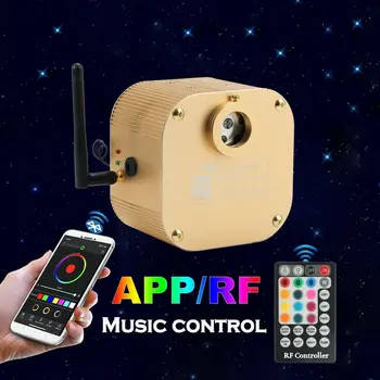 Bluetooth 16W RGBW Twinkle Fiber Optic Lights Engine APP Control Ceiling LED Light Device W/28keys sound controller Ceiling Star