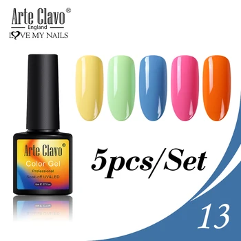Arte Clavo 5pcs Gel Nail Polish Set Fresh Color Nails Art Semi Permanent Gel Polish All For Manicure Nail Design Base Top Coat
Arte Clavo 5pcs Gel Nail Polish Set Fresh Color Nails Art Semi Permanent Gel Polish All For Manicure Nail Design Base Top Coat