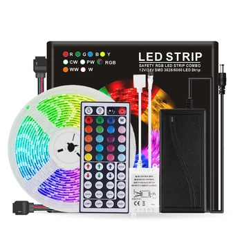 16.4ft 5M RGB LED Strip Lights full Kit/set 5050 300LEDs Flexible IP65 waterproof 44 Keys IR Remote Controller
16.4ft 5M RGB LED Strip Lights full Kit/set 5050 300LEDs Flexible IP65 waterproof 44 Keys IR Remote Controller